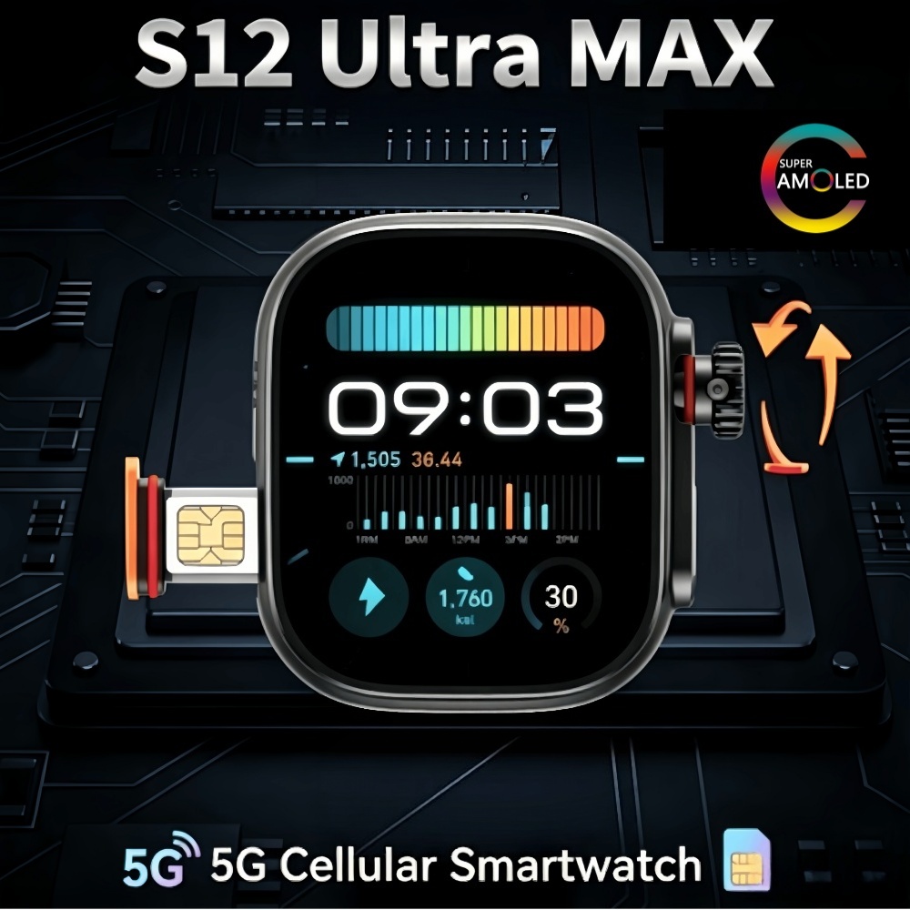 Nutrition Gym - S12 Ultra MAX, versão global, smartwatch